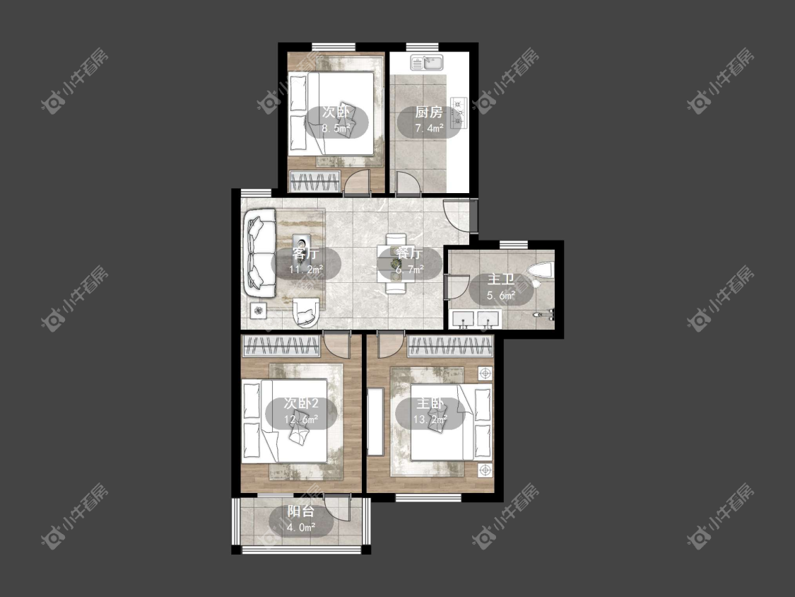 镇江迎春小区在售二手房源户型图_小牛看房