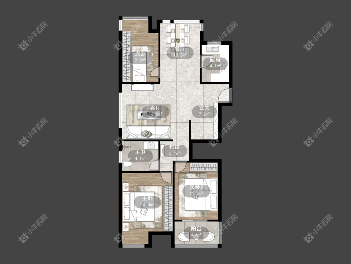 镇江国信宜和在售二手房源户型图_小牛看房