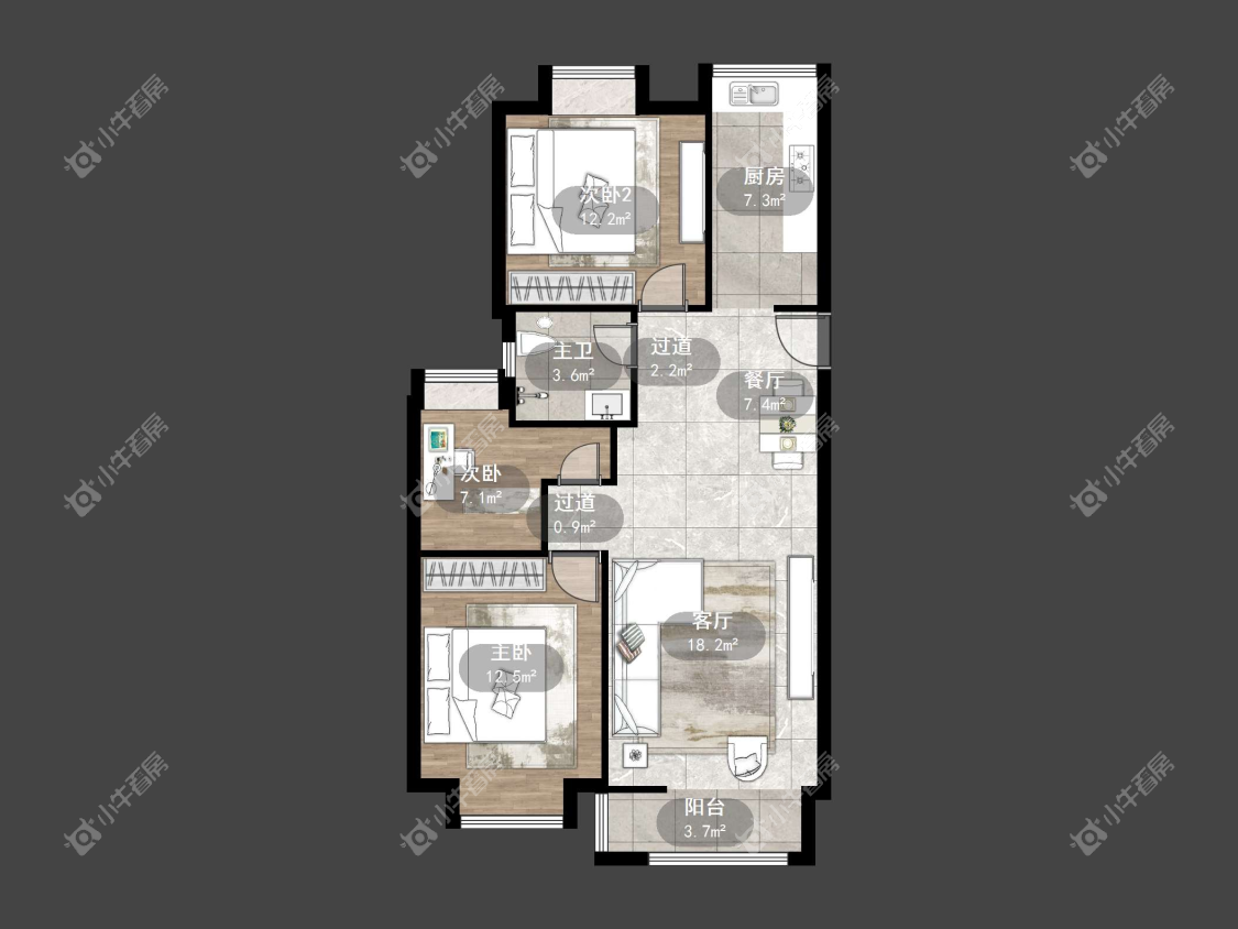 镇江荣城国际一期在售二手房源户型图_小牛看房