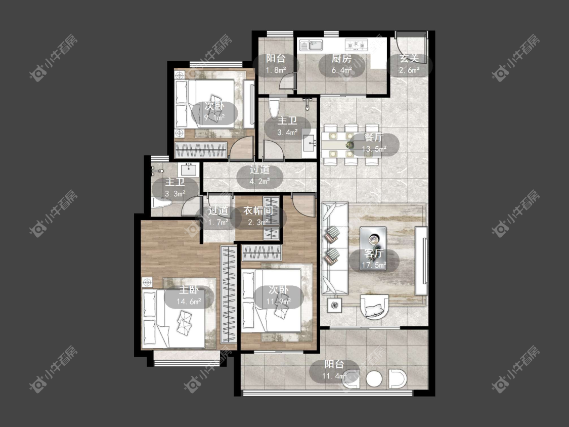 镇江恒大名都二三期在售二手房源户型图_小牛看房