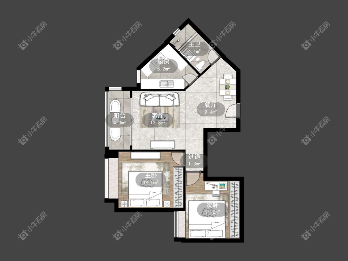 镇江恒大名都一期在售二手房源户型图_小牛看房