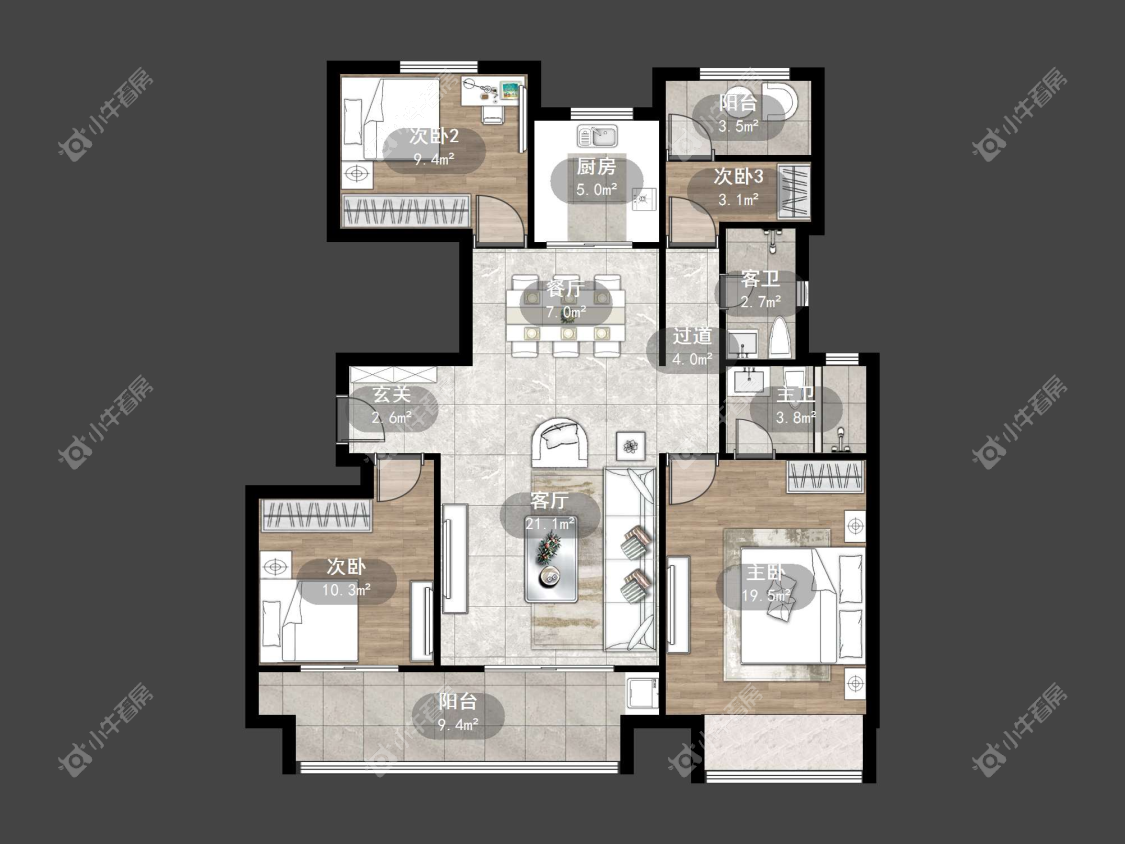 镇江中海时代都会在售二手房源户型图_小牛看房