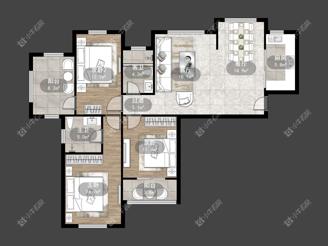 镇江御河熙岸在售二手房源户型图_小牛看房
