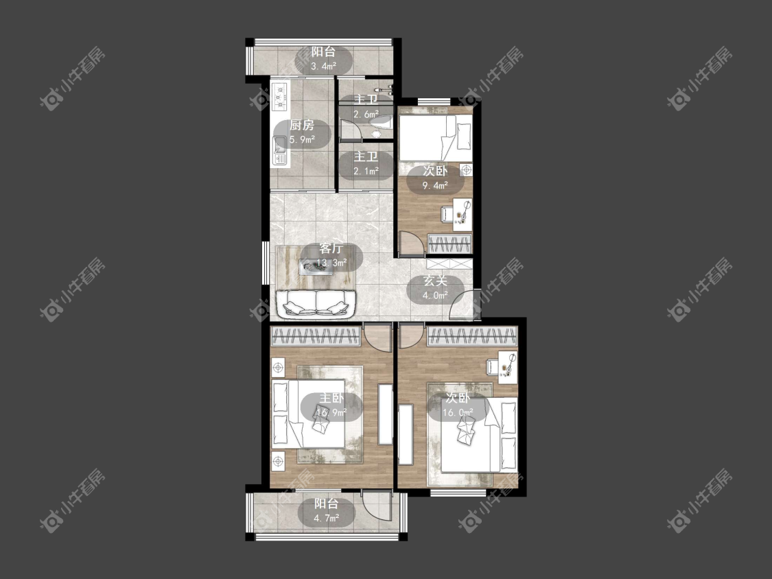 镇江华南新村在售二手房源户型图_小牛看房