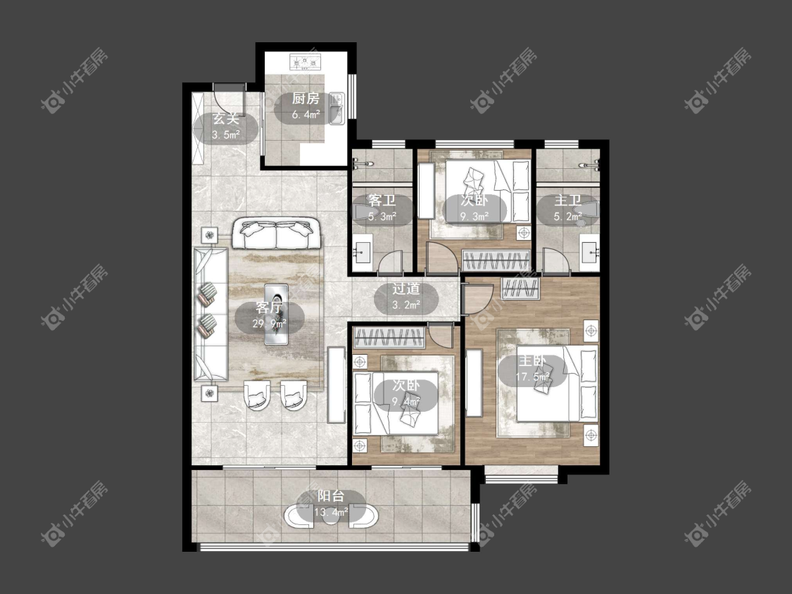 镇江璞悦观邸在售二手房源户型图_小牛看房