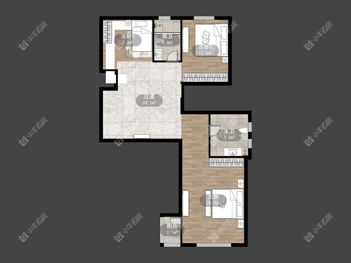 镇江天波城在售二手房源户型图_小牛看房