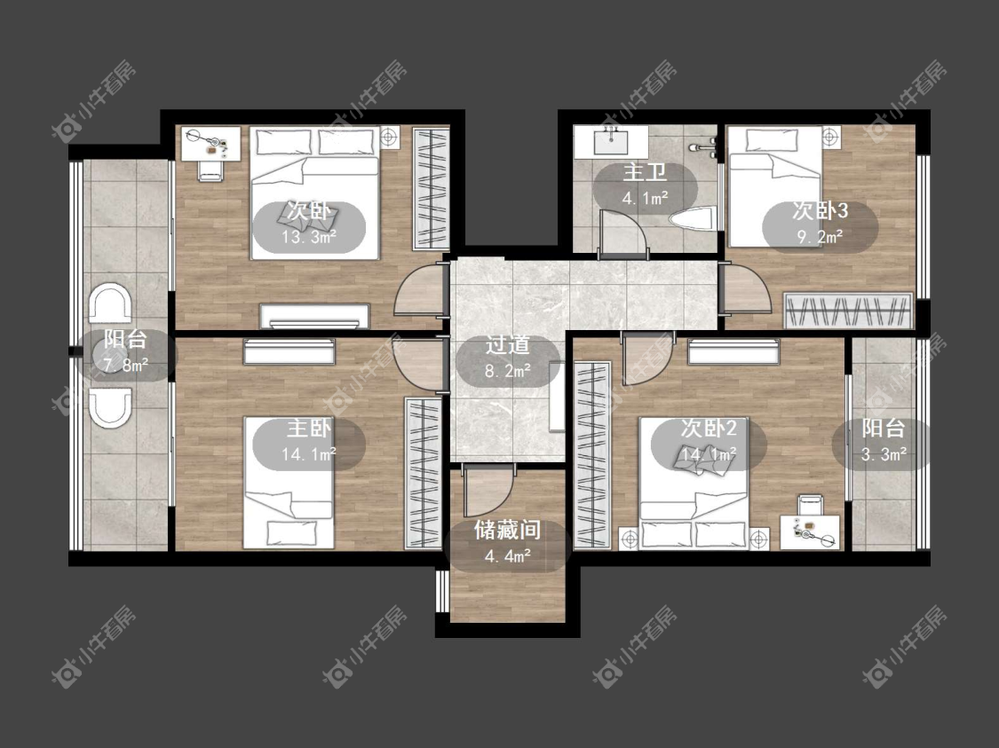 镇江天波城在售二手房源户型图_小牛看房
