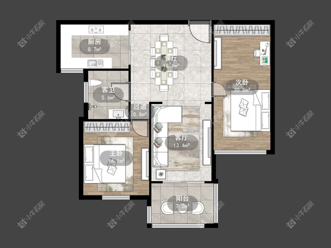 镇江东南新城在售二手房源户型图_小牛看房
