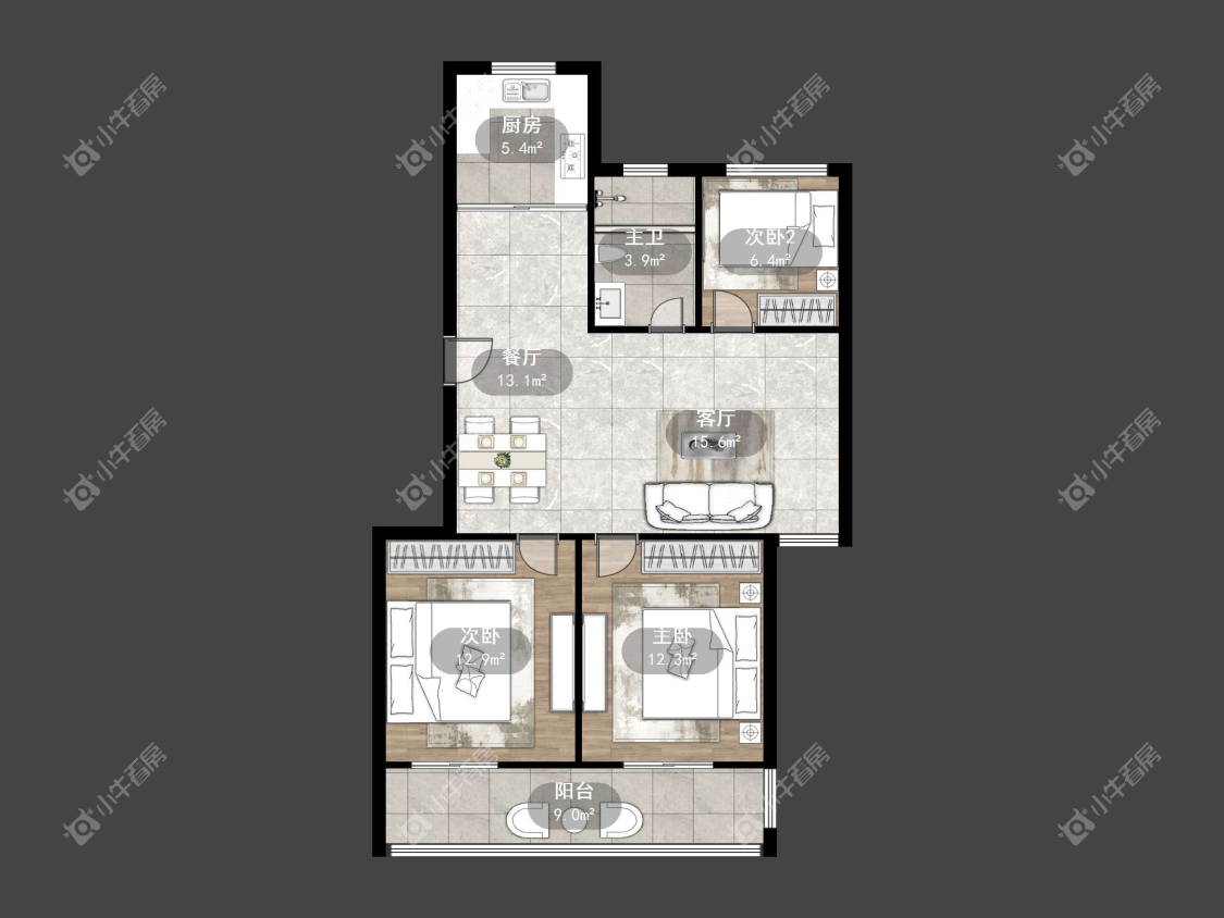 镇江金虹花园在售二手房源户型图_小牛看房