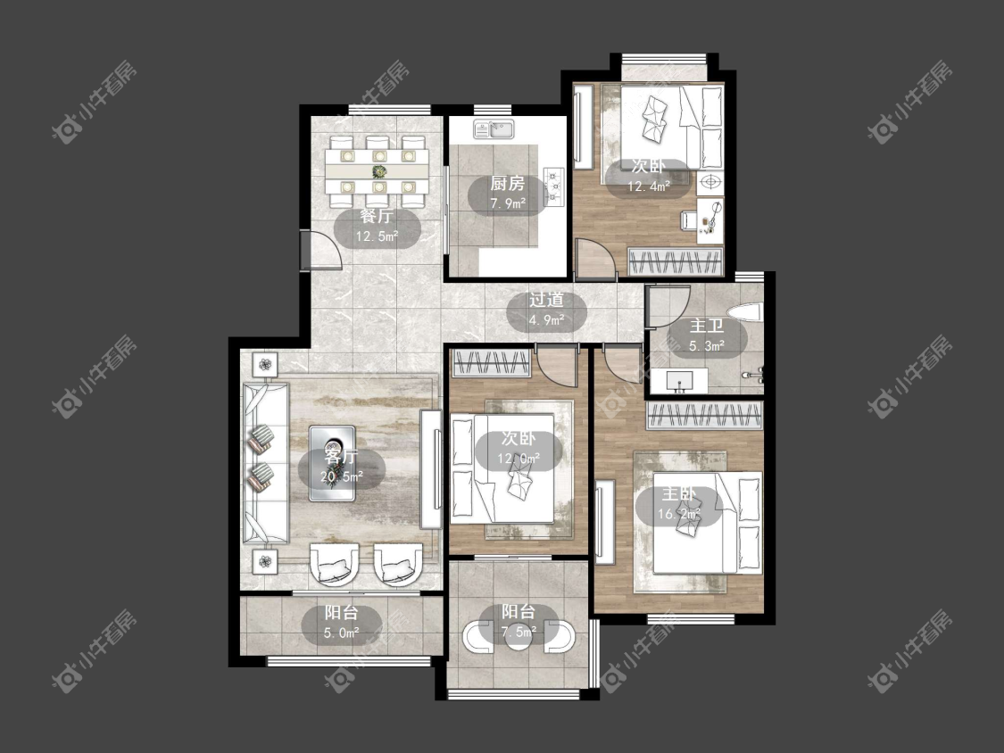 镇江华都锦城在售二手房源户型图_小牛看房