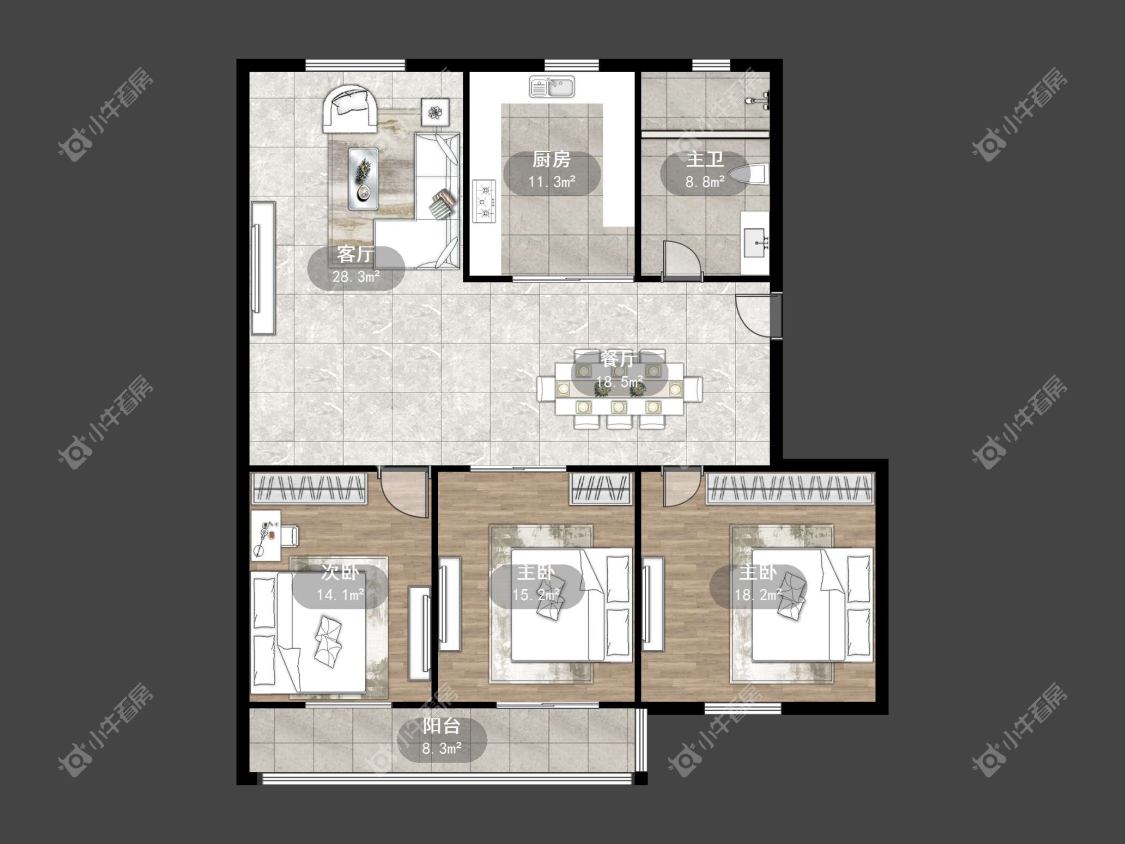 镇江集成公寓在售二手房源户型图_小牛看房