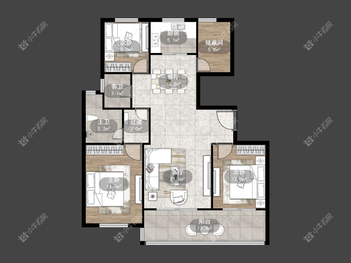 镇江天怡文华里在售二手房源户型图_小牛看房