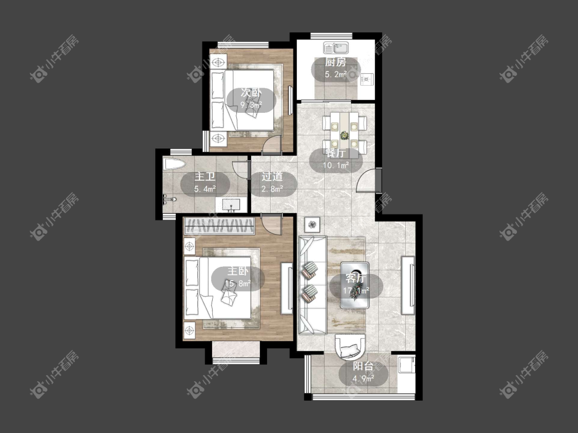 镇江碧水兰庭在售二手房源户型图_小牛看房