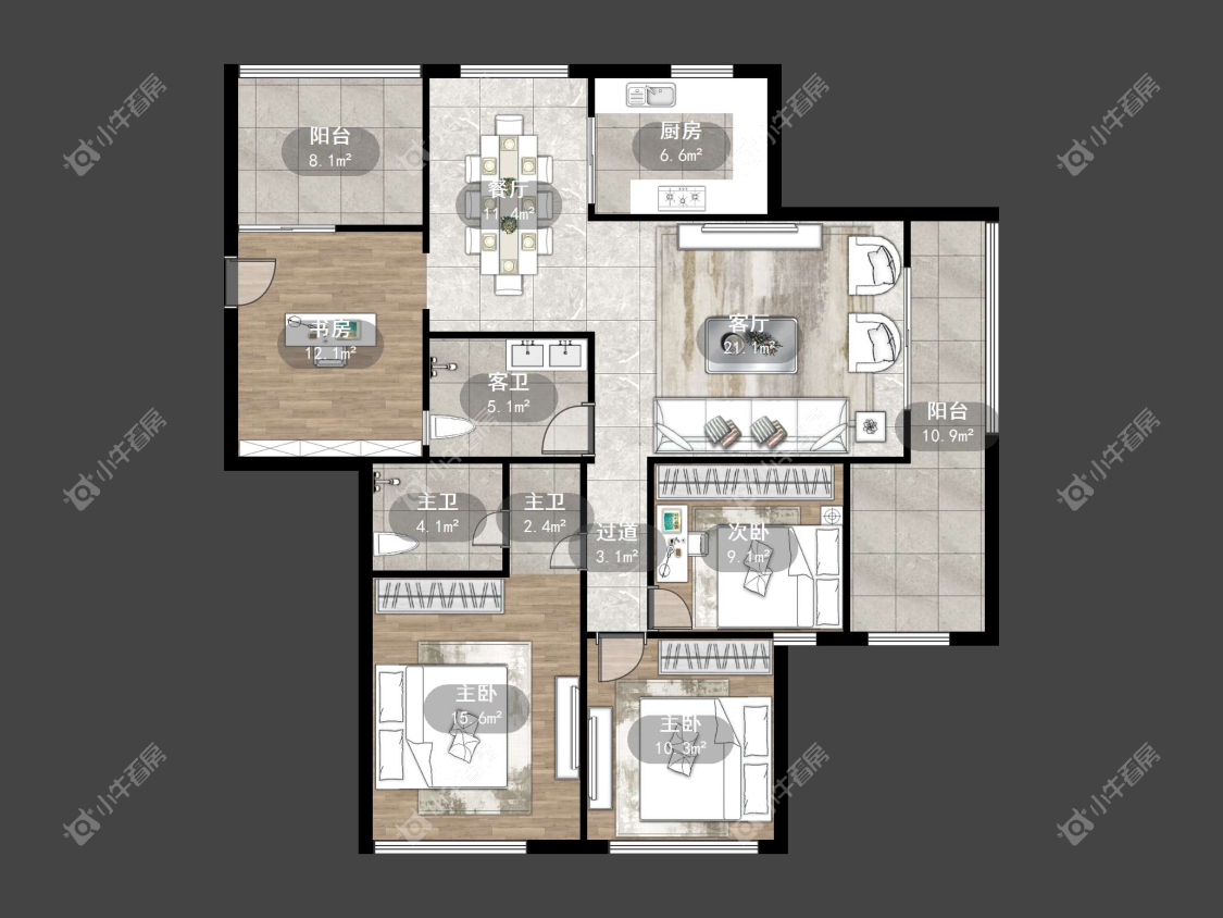 镇江欧洲城在售二手房源户型图_小牛看房