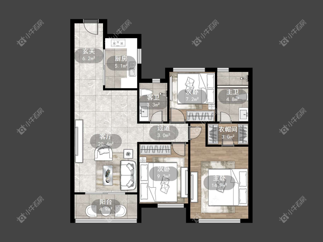 镇江华都锦城在售二手房源户型图_小牛看房
