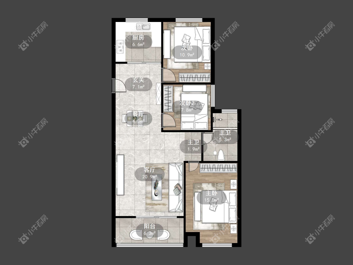 镇江华都幸福里在售二手房源户型图_小牛看房