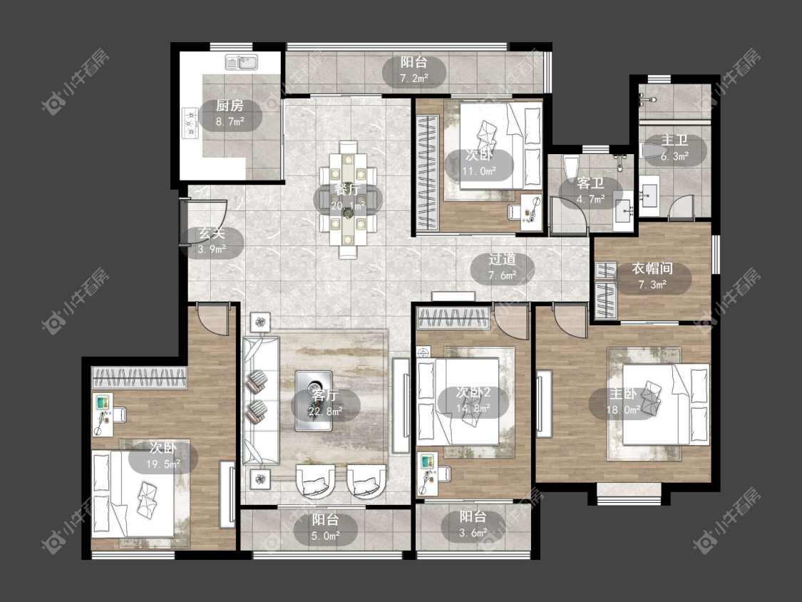 镇江天波城在售二手房源户型图_小牛看房