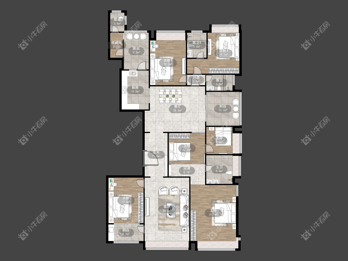 镇江恒大名都二三期在售二手房源户型图_小牛看房