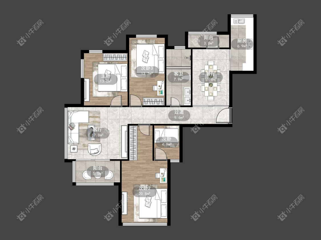 镇江澳都花城在售二手房源户型图_小牛看房