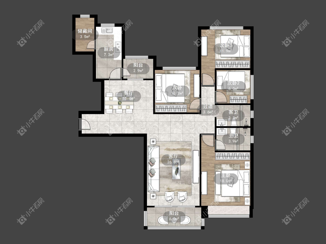 镇江恒大城在售二手房源户型图_小牛看房