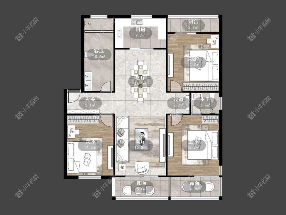 镇江天福花园在售二手房源户型图_小牛看房