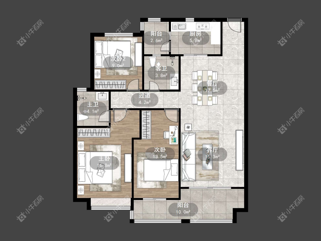 镇江恒大名都二三期在售二手房源户型图_小牛看房