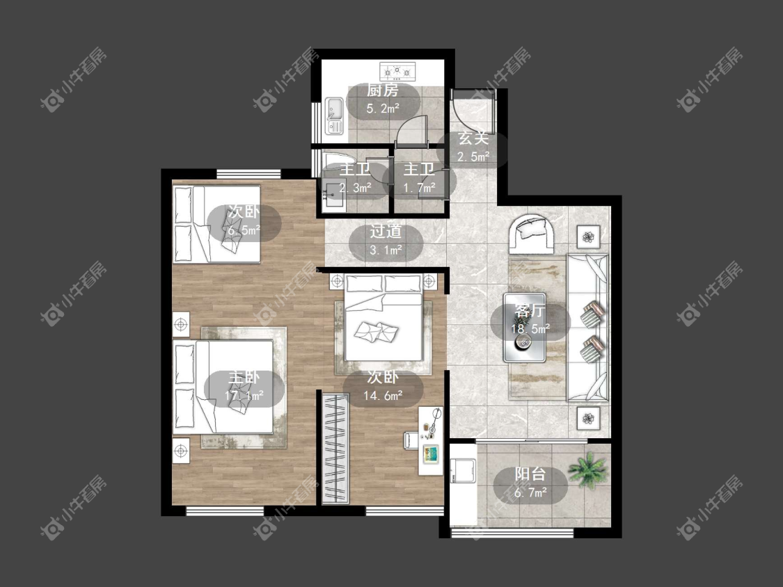 镇江昆仑华府在售二手房源户型图_小牛看房