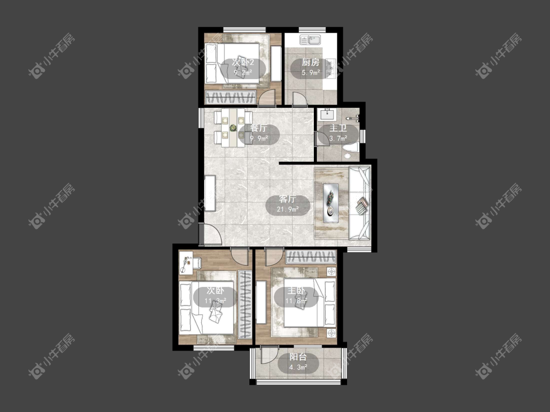 镇江农行小区在售二手房源户型图_小牛看房