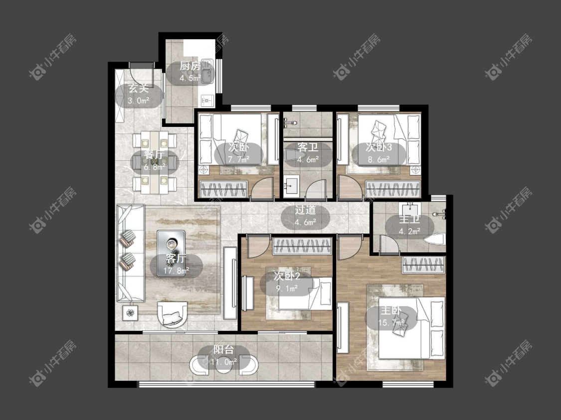 镇江中南熙悦城中南二期在售二手房源户型图_小牛看房
