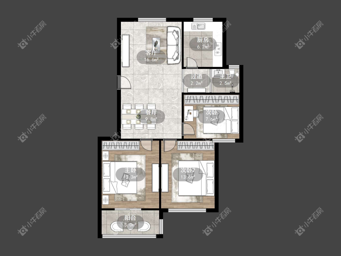 镇江金谷小区在售二手房源户型图_小牛看房