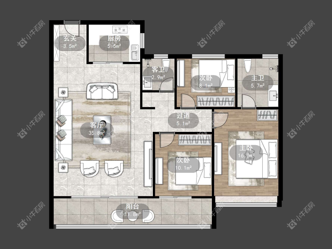 镇江远洋心里在售二手房源户型图_小牛看房