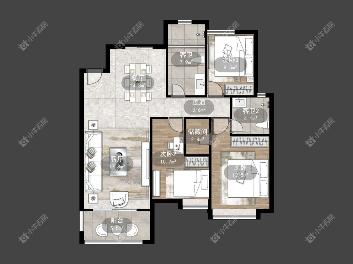 镇江荣城国际一期在售二手房源户型图_小牛看房