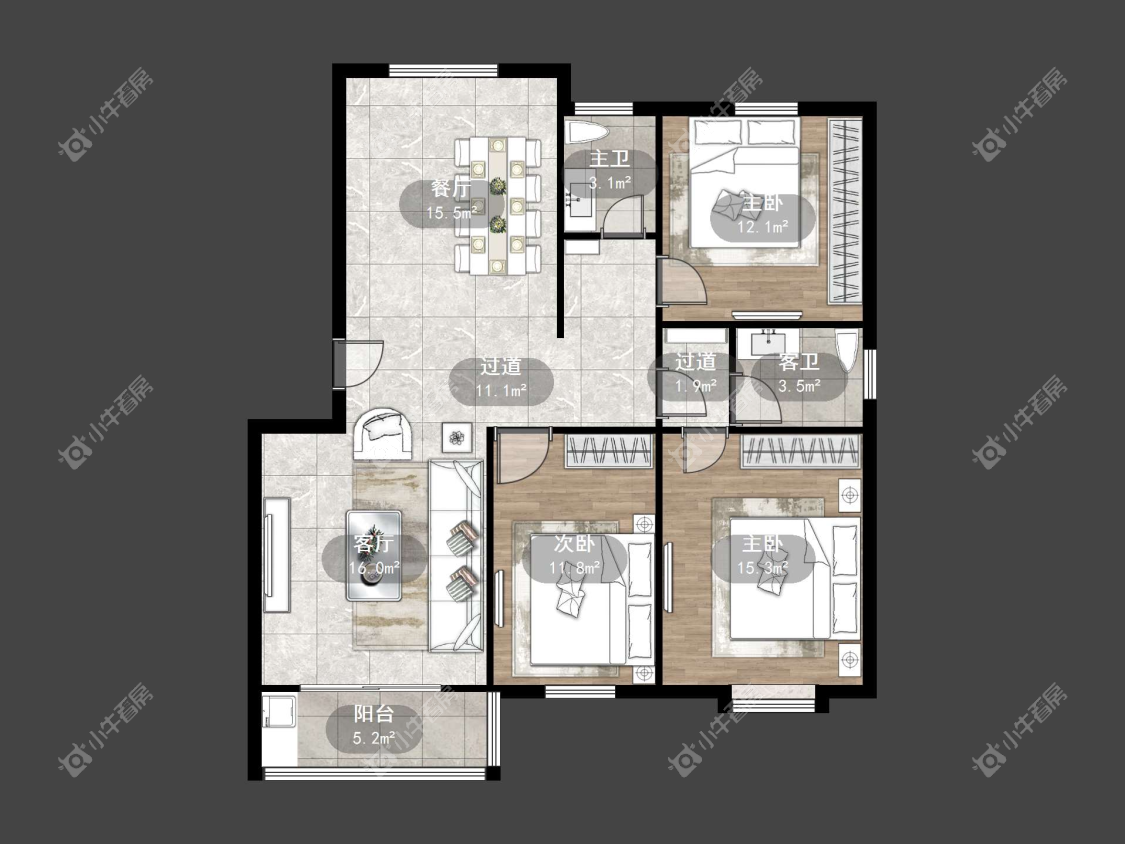 镇江迈村新城在售二手房源户型图_小牛看房