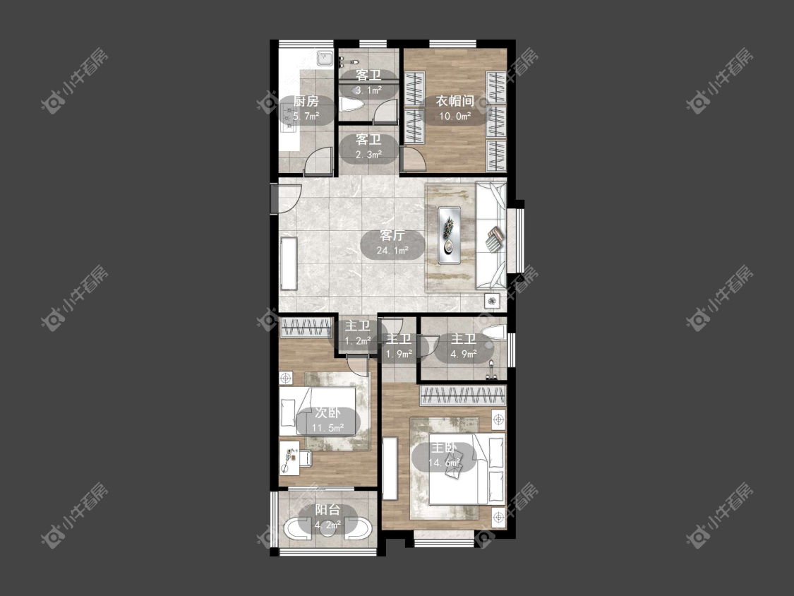 镇江荣城国际一期在售二手房源户型图_小牛看房