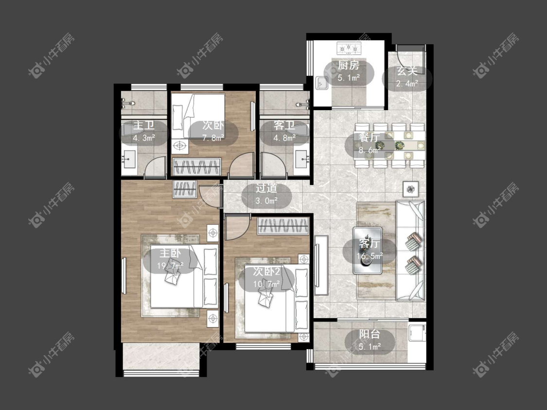 镇江大亚第一城在售二手房源户型图_小牛看房