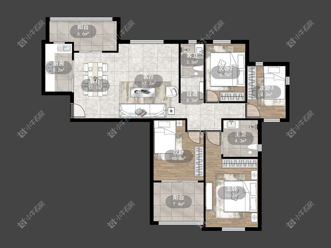 镇江御河熙岸在售二手房源户型图_小牛看房