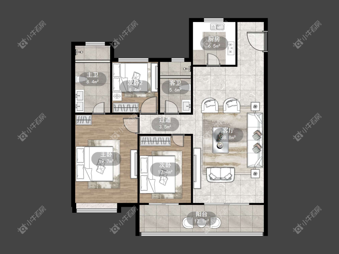 镇江吾悦华府金郡（丹阳）在售二手房源户型图_小牛看房