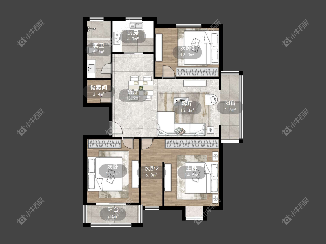 镇江新香草苑在售二手房源户型图_小牛看房