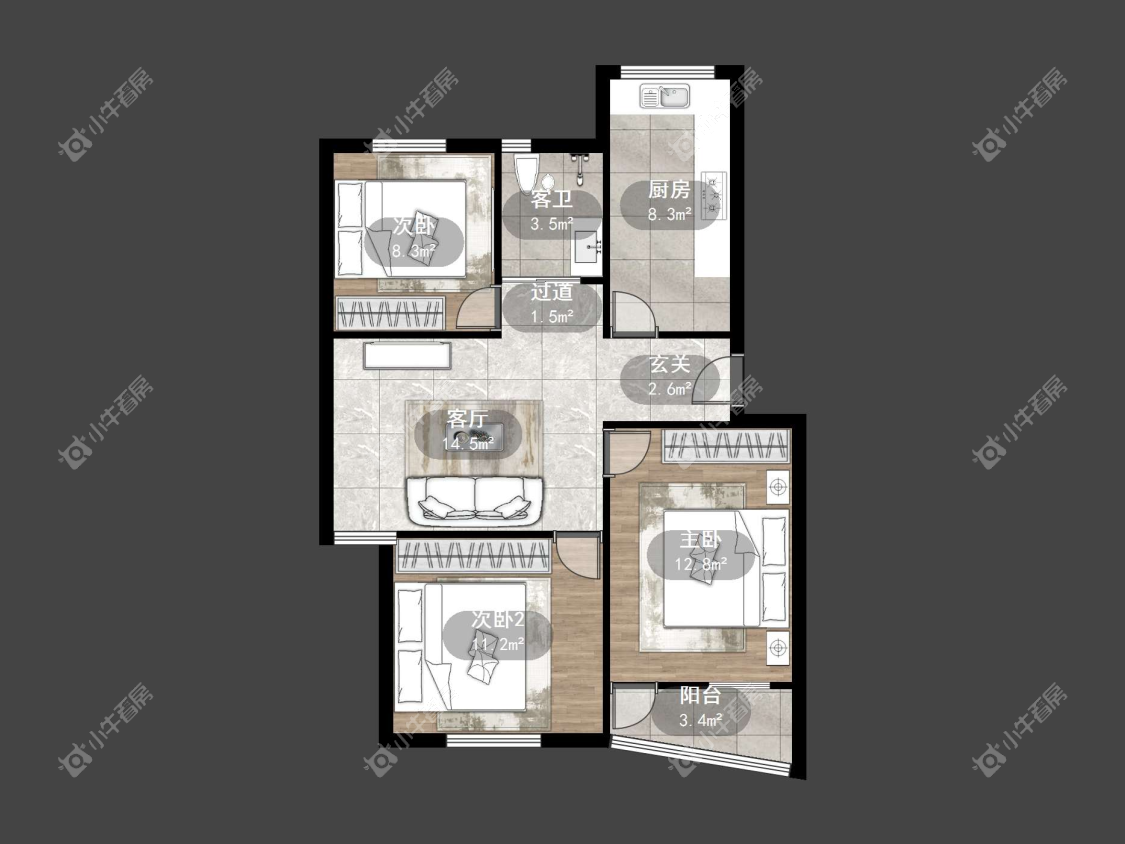 镇江幸福小区在售二手房源户型图_小牛看房