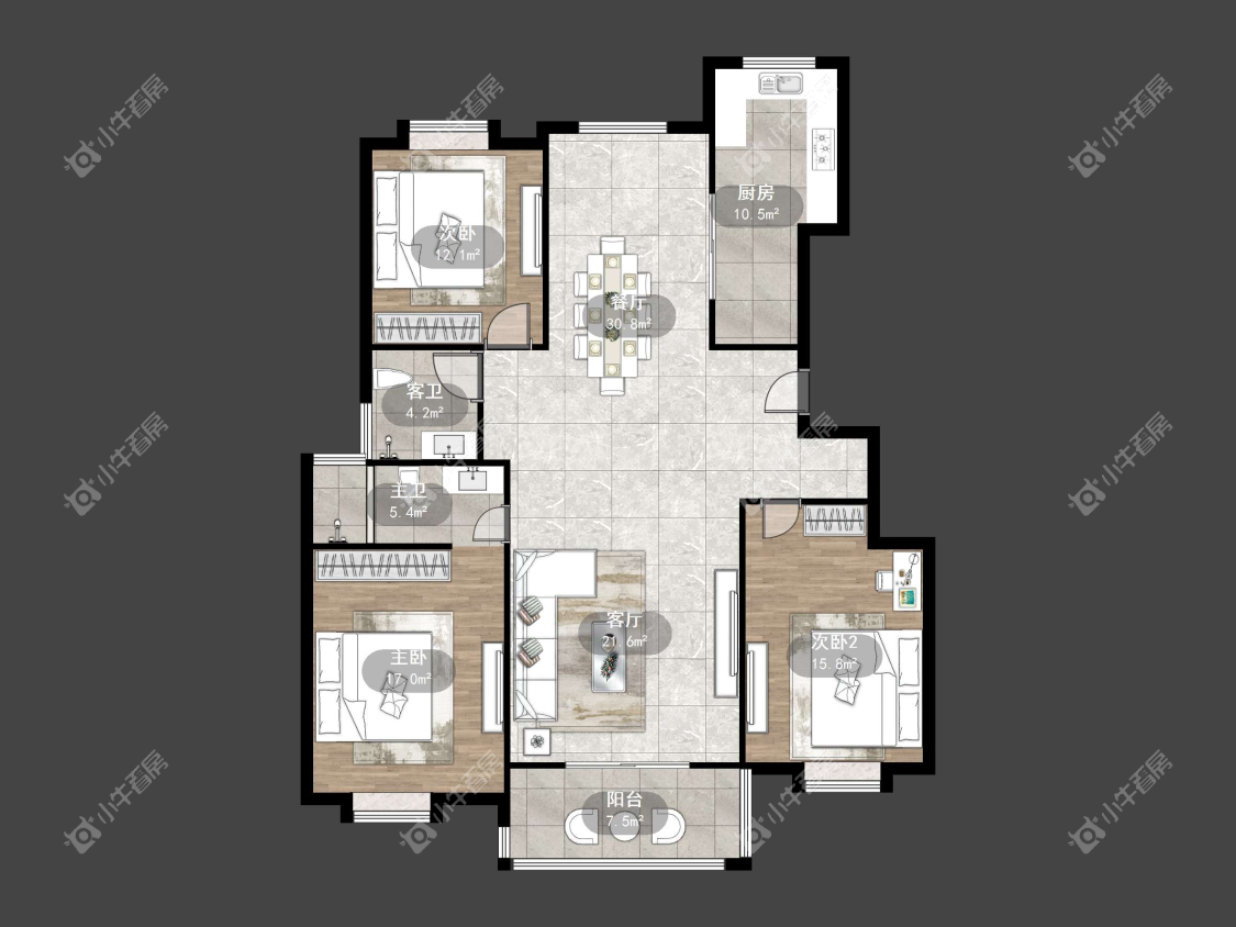 镇江迈村新城在售二手房源户型图_小牛看房