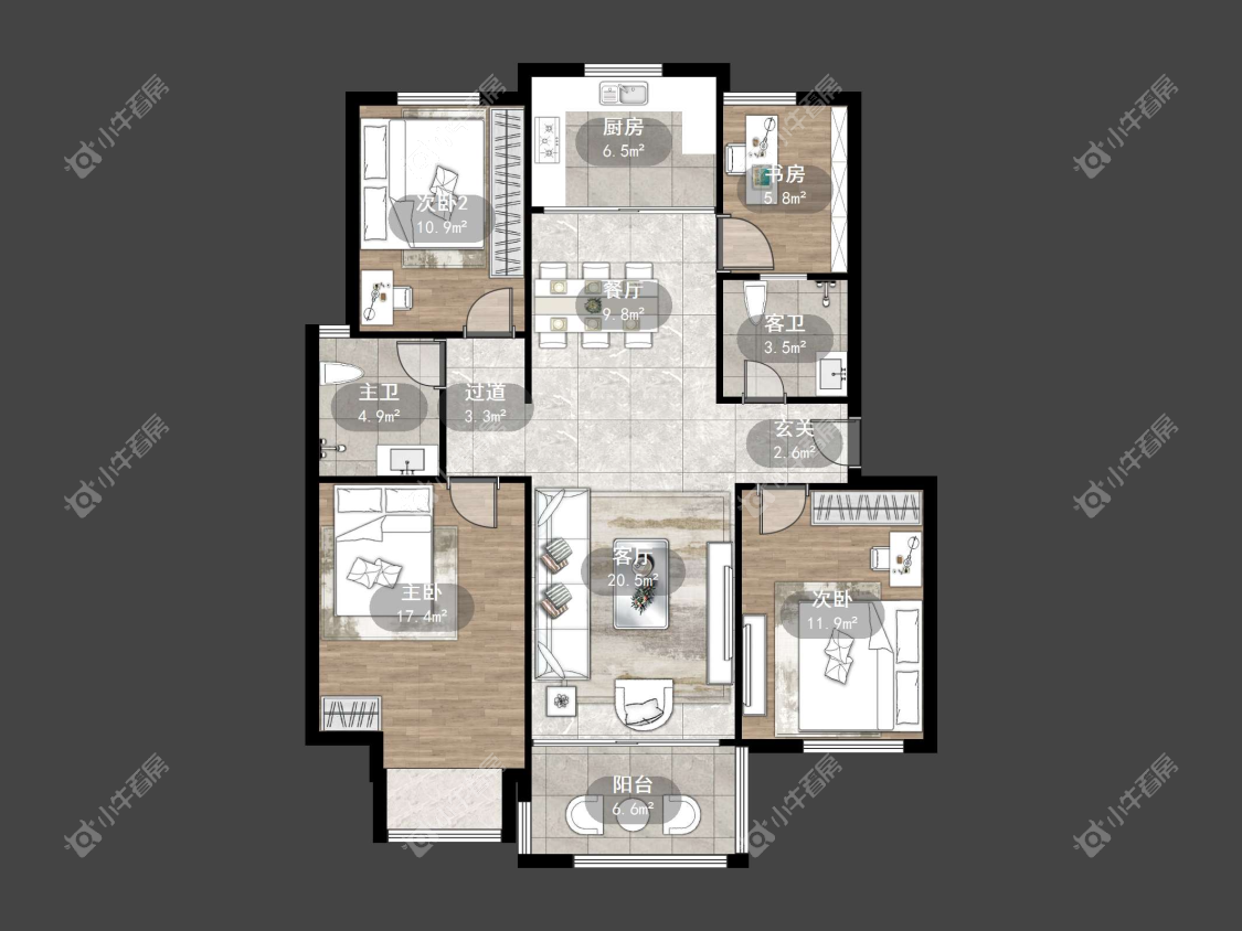 镇江滨河凤凰城在售二手房源户型图_小牛看房