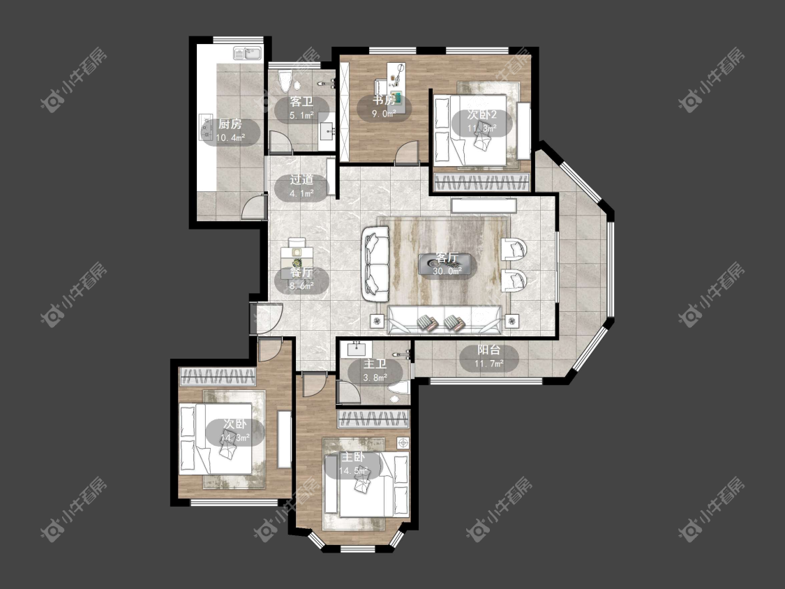 镇江锦轩华庭在售二手房源户型图_小牛看房