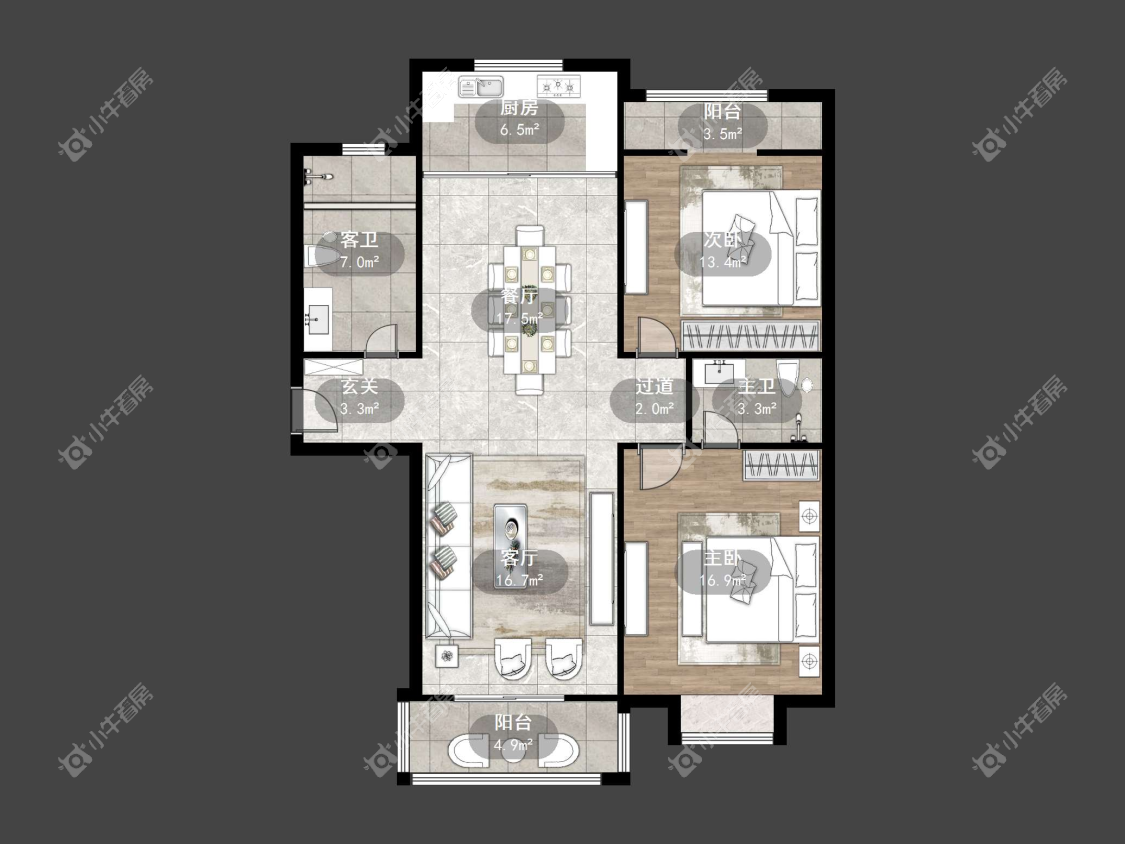 镇江天福花园在售二手房源户型图_小牛看房