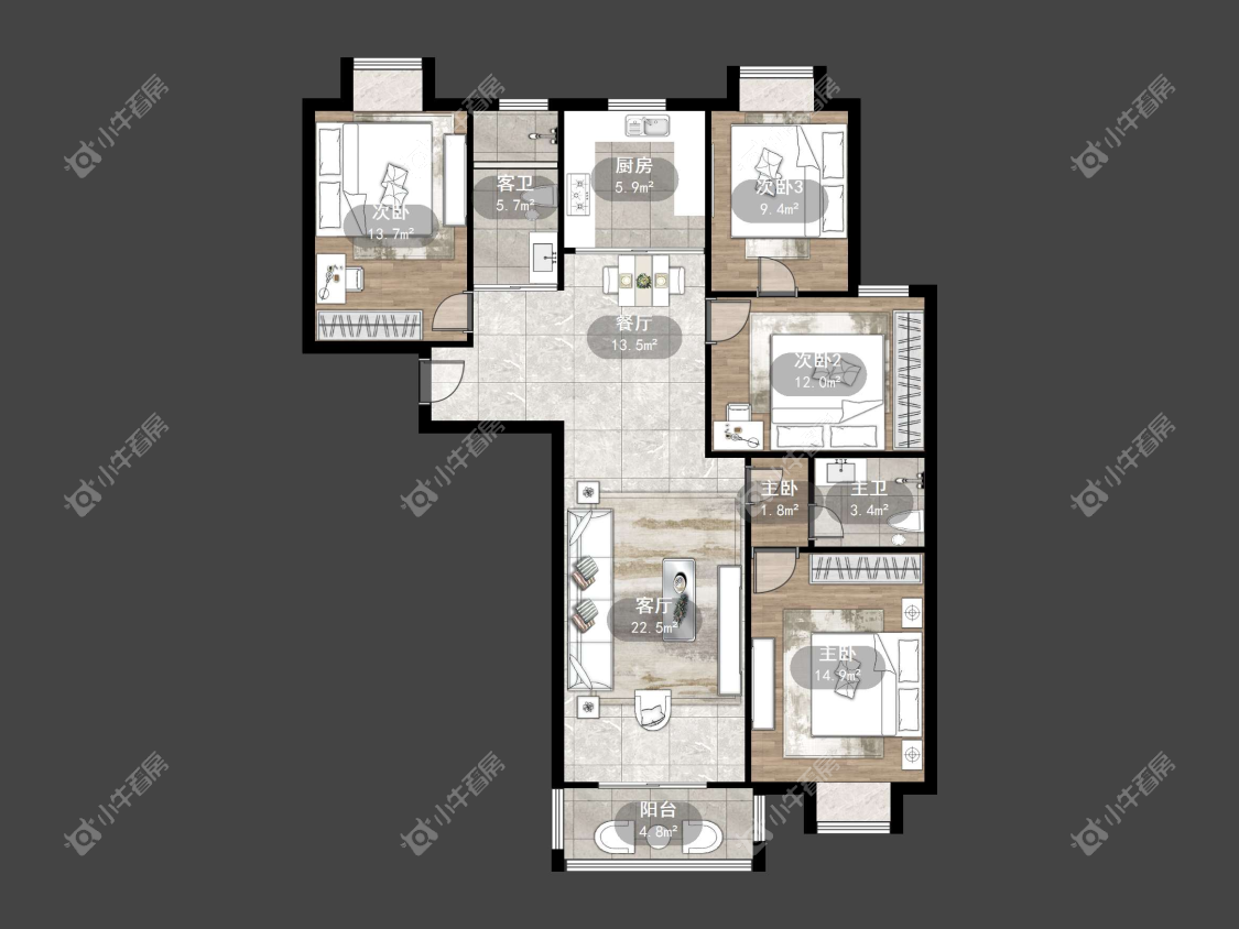 镇江南门花园在售二手房源户型图_小牛看房