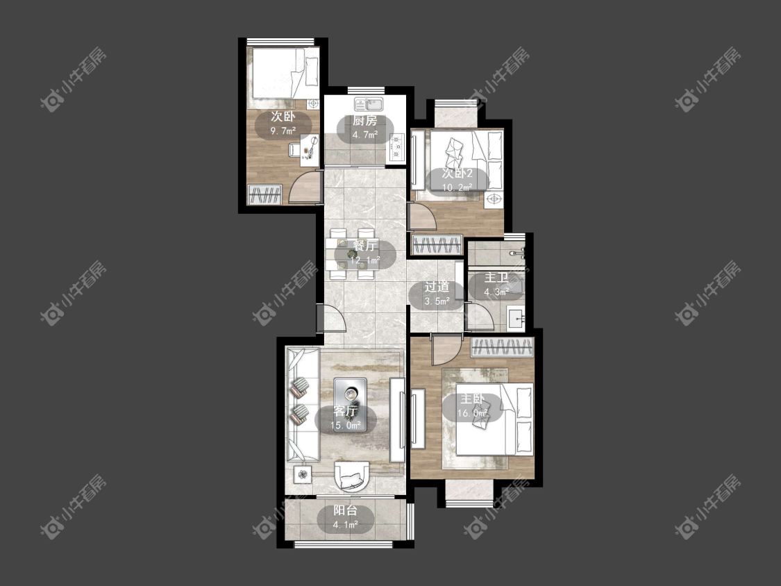 镇江锦尚名都在售二手房源户型图_小牛看房
