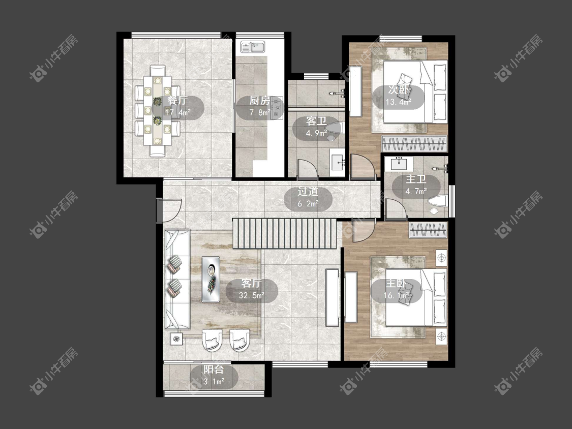 镇江世纪东升在售二手房源户型图_小牛看房