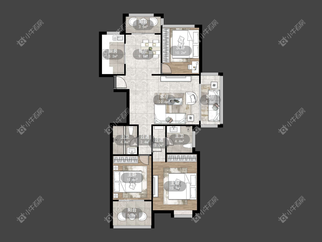 镇江紫竹园在售二手房源户型图_小牛看房