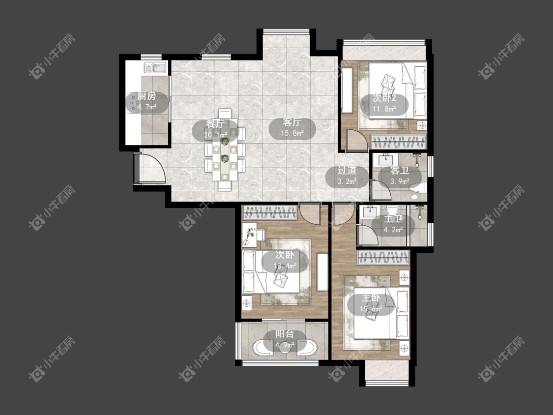 镇江和美丽景在售二手房源户型图_小牛看房