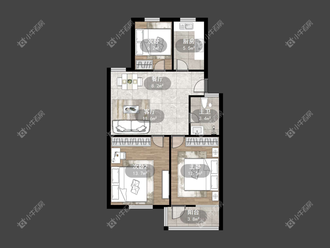 镇江丹阳市北环路在售二手房源户型图_小牛看房