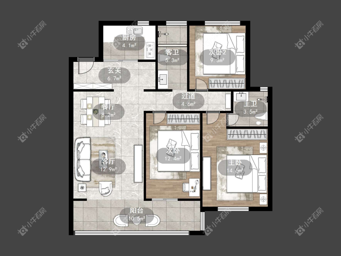 镇江荣城国际（中央公馆）在售二手房源户型图_小牛看房